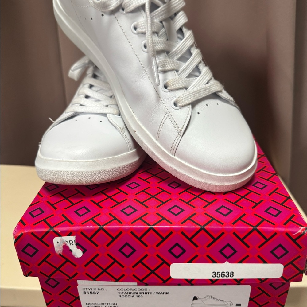 Tory Burch White Leather Sneakers